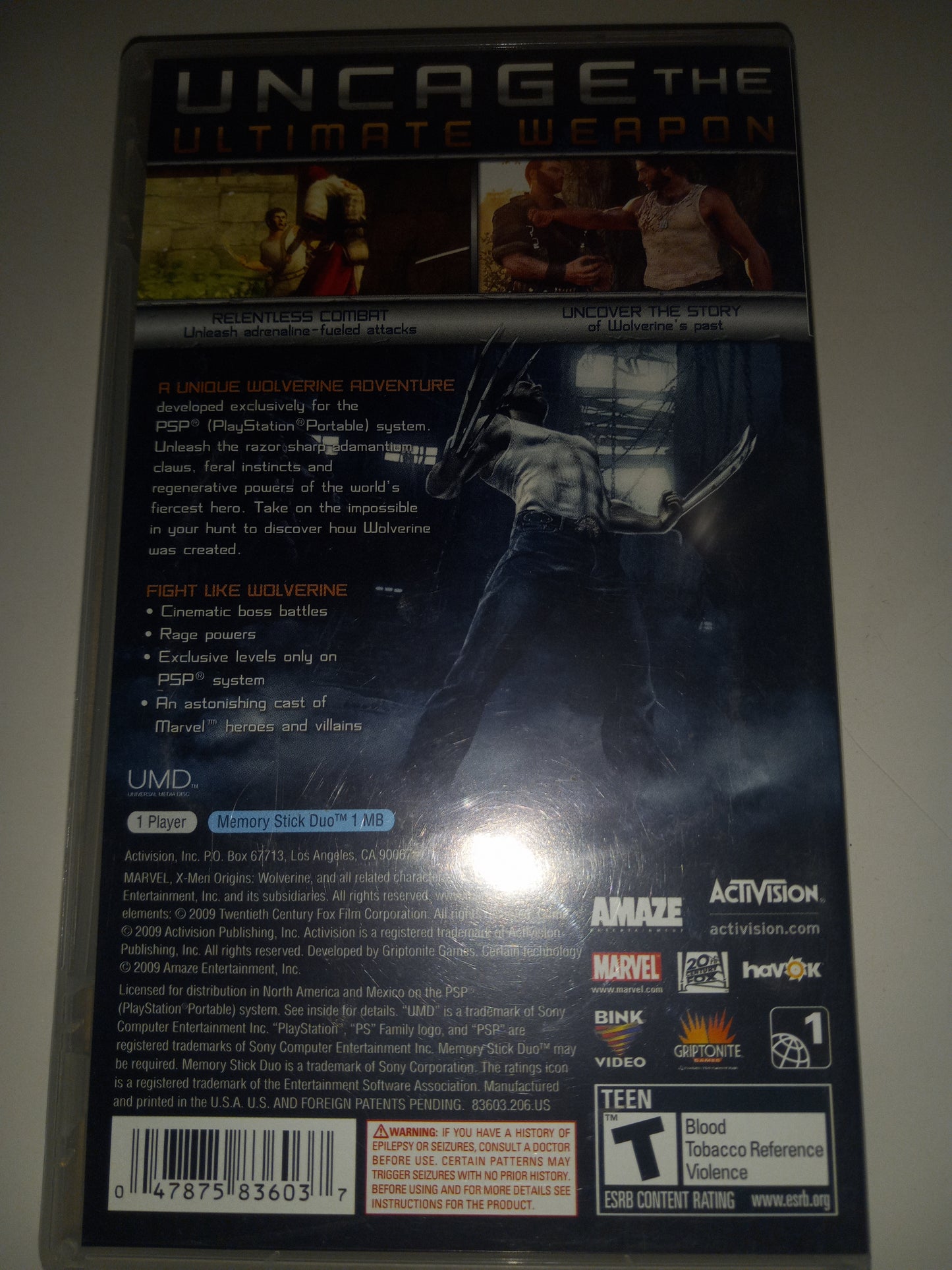 X-MAN Origin Wolverine PSP