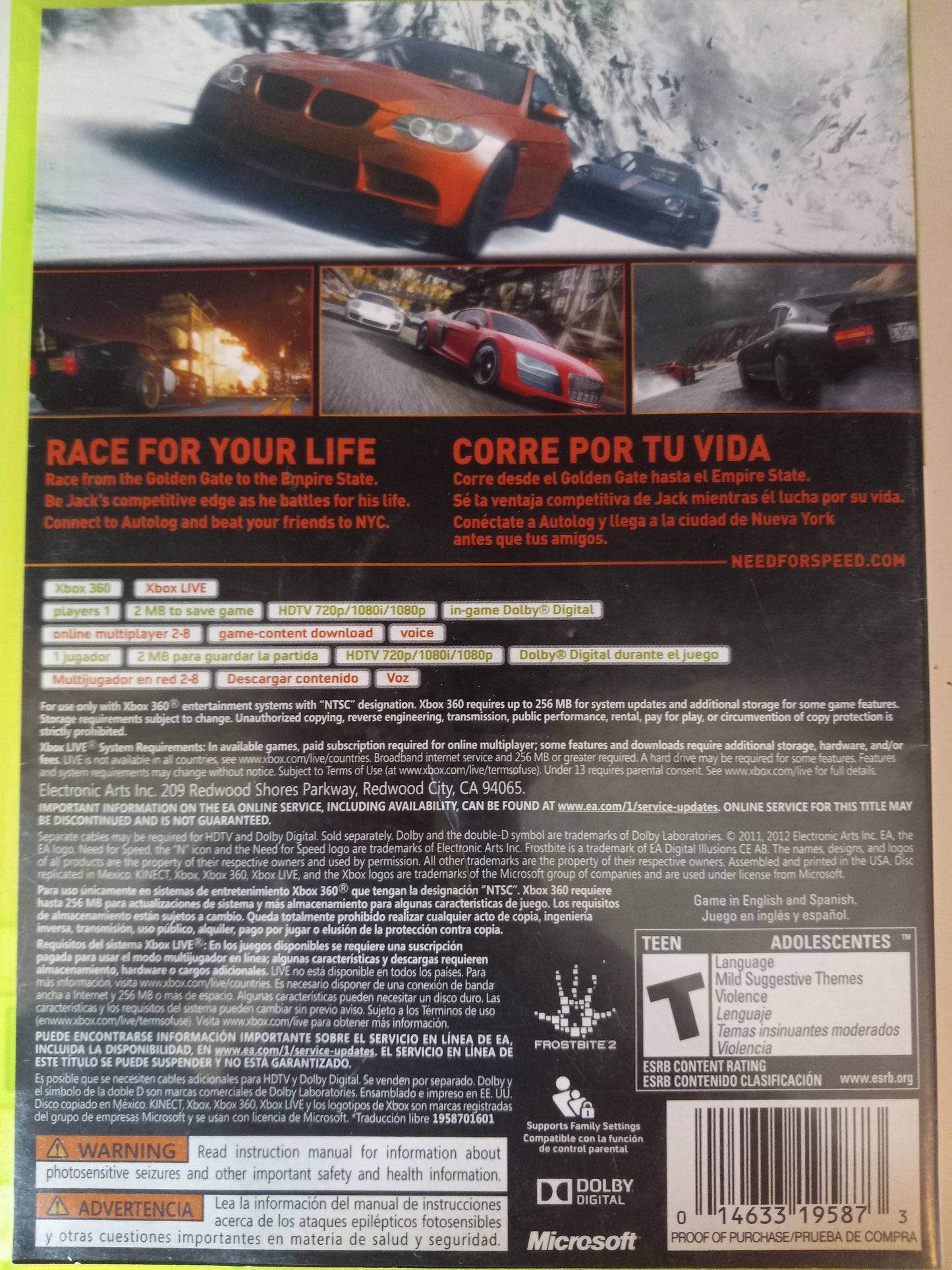 Need For Speed the Run Xbox 360